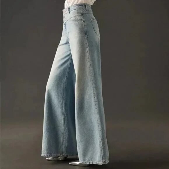 🆕 CLOSED Flared-X Wide Leg High Rise Denim Jeans 31 - Picture 2 of 13
